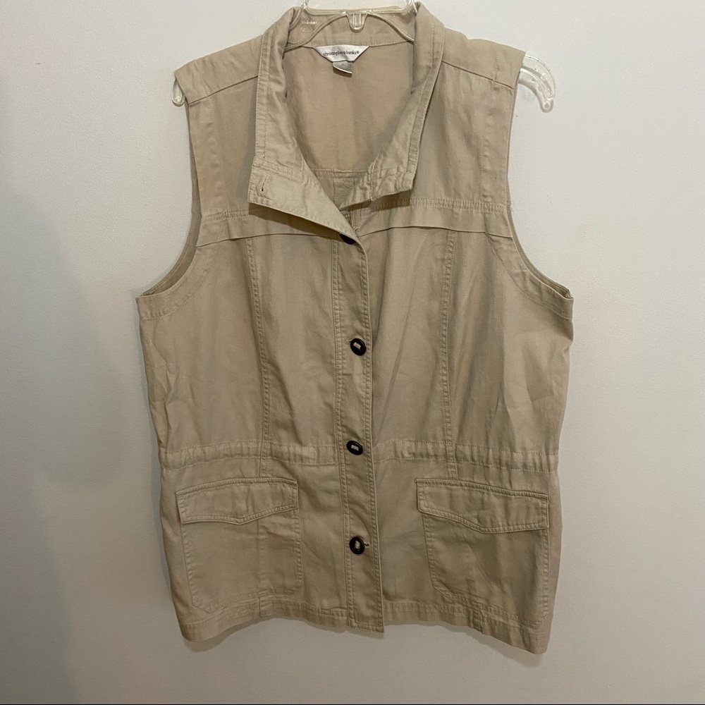 Christopher & Banks Utility Cargo Vest Size XL